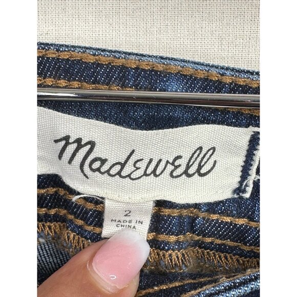 Madewell A-Line Button Down Front Mini Skirt size 2 Blue Style# J9625 - Picture 2 of 8